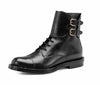 Men Handmade Boots Leather Ankle Monk Strap Lace Up Formal Wear Casual Shoe New