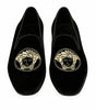 Men Handmade Black Velvet Embroidered Loafers Party Slipper Formal Casual Shoes