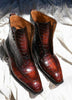 Men's Shoes Handmade Alligator Texture Leather Formal Casual High Ankle Boots