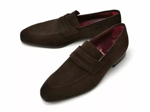 Handmade Men Shoes Brown Suede Leather Classic Moccasins Formal Casual Loafers