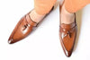 Men's Handmade Shoes Tan Tassels Moccasins Formal Leather Casual Wear Boots