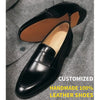 Handmade Men Leather Black Formal Smart Loafer Dress Shoes UK Size