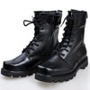 Men Handmade Boots Black Military Combat Lace Up Army Outdoor Flat Long Shoes