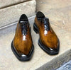 Men's Shoes Handmade Calf Leather Tan Formal Casual Bespoke Oxford Lace Up