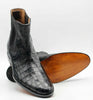 Handmade Men's Genuine Black Calf Leather Crocodile Print Casual Chelsea Boots