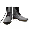 Men's Shoes Handmade Gray Cap Toe Leather Lace Up Casual High Ankle Boots