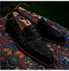 Men Shoes Handmade Leather Black Ostrich Print Dress Formal Casual Slip On Boots