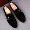 Men Shoes Handmade Black Suede Single Monk Strap Formal & Dress Loafers