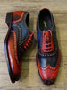 Men Handmade Shoes Brogue Wing Tip Two Tone Leather Formal Wear Casual Boot New