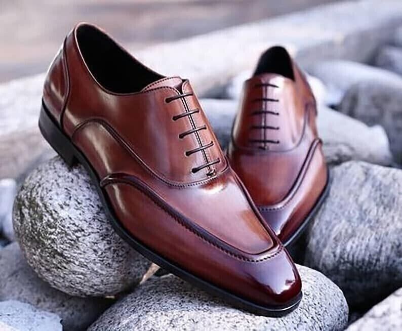 Men's Shoes Handmade Leather Dual Brogue Oxford Two-tone Casual Formal Lace Up