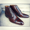 Men's Shoes Handmade Leather Formal Casual Dark Brown Ankle High Dress Boots