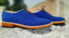 Men's Shoes Handmade Leather Royal Blue Suede Lace Up Formal Dress Casual Boots