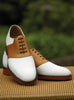 Formal Handmade Men's Shoes Tan & White Cowhide Casual Formal Footwear