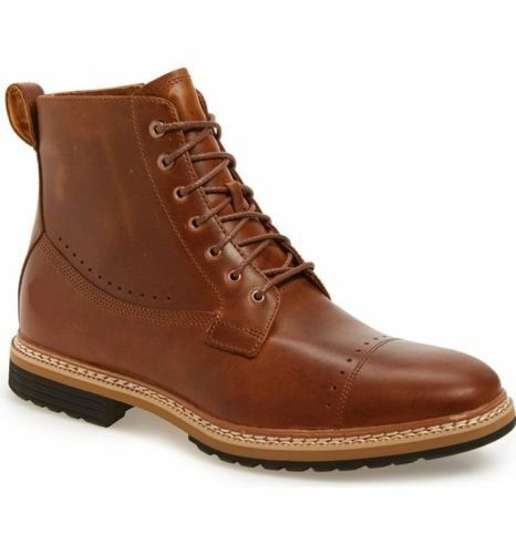 Men Handmade Boots Brown Leather Lace Up Ankle Cap Toe Formal Wear Casual Shoes