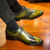 Formal Shoes Mustard Green Leather Oxford Premium Lace up Toe cap Party Wear