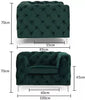 Green Armchair Velvet Fabric Comfy Wood Chrome Chairs for Dining Living Room