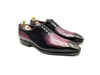 Men's Handmade Leather Purple Patina Formal Dress Shoes, Unique Hand Color Shoes