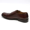 Men's Handmade Dark Brown Genuine Leather Cap Toe Double Monk Strap Formal Shoes