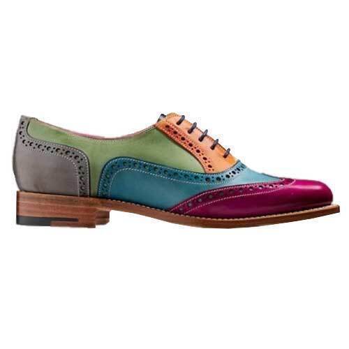 Handmade Women's Genuine Leather Seven Toned Multi Oxford Brogue Wingtip Shoes