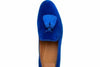 Handmade Mens Royal Blue Tassels Loafer Velvet Suede Leather Formal Dress Shoes