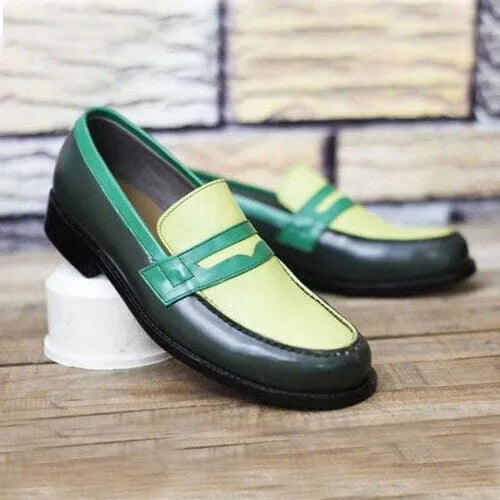 Men's Three Tone Moccasins Dress Business Formal Casual Leather Office Shoes