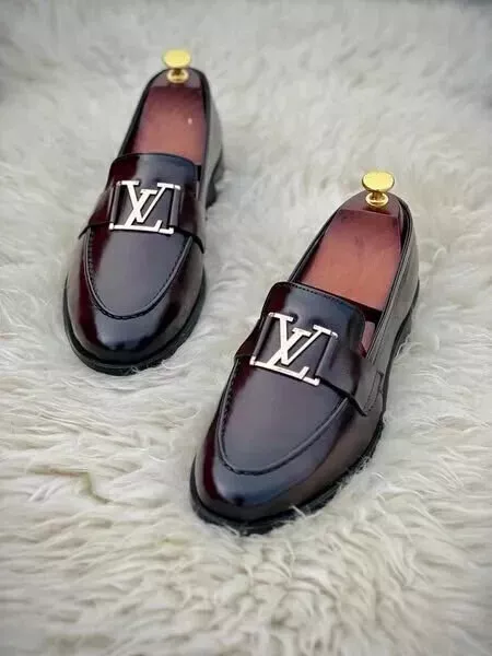 Men's Shoes Handmade Leather Burgundy Shaded Loafers Formal Casual Wear
