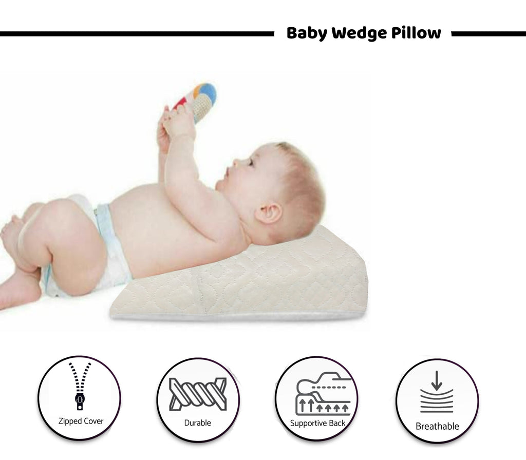 Baby Wedge Pillow Anti Reflux Colic Elevate Cushion Pram Crib Cot Bed Sleep