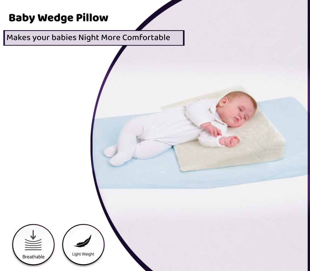 Baby Wedge Pillow Anti Reflux Colic Elevate Cushion Pram Crib Cot Bed Sleep