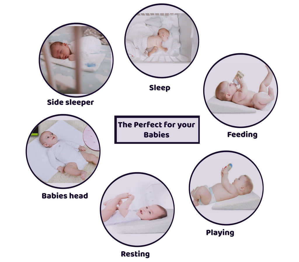 Baby Wedge Pillow Anti Reflux Colic Elevate Cushion Pram Crib Cot Bed Sleep