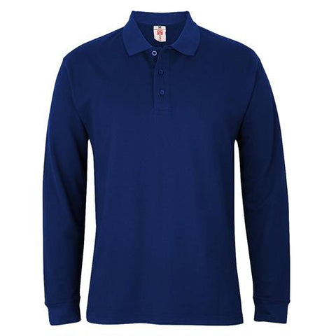 Mens Polo Long Sleeve T-Shirt Tipping Collar Smart Casual Shirt Tops