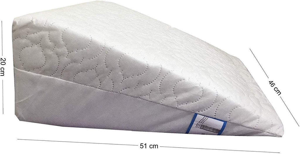 Back Support Reflux Foam Support Bed Wedge Pillow Quilted Removable Zip Cover UK